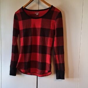 Old Navy  Red and Black Checkered Long Sleeve Top